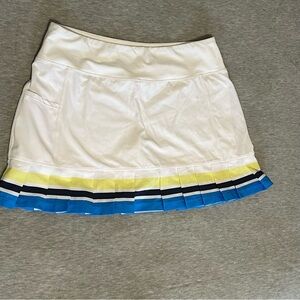 Addison Bay White and Yellow Pleated Tennis Skirt